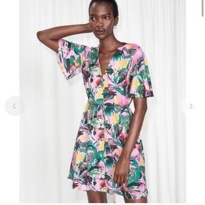 & Other Stories Tropical Print 100% Cotton Dress